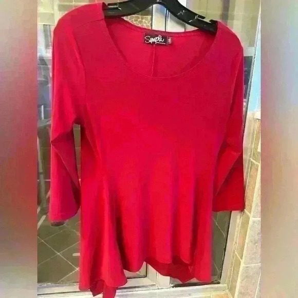 Sympli red high/low top. Size 10. Worn once. - Picture 1 of 3